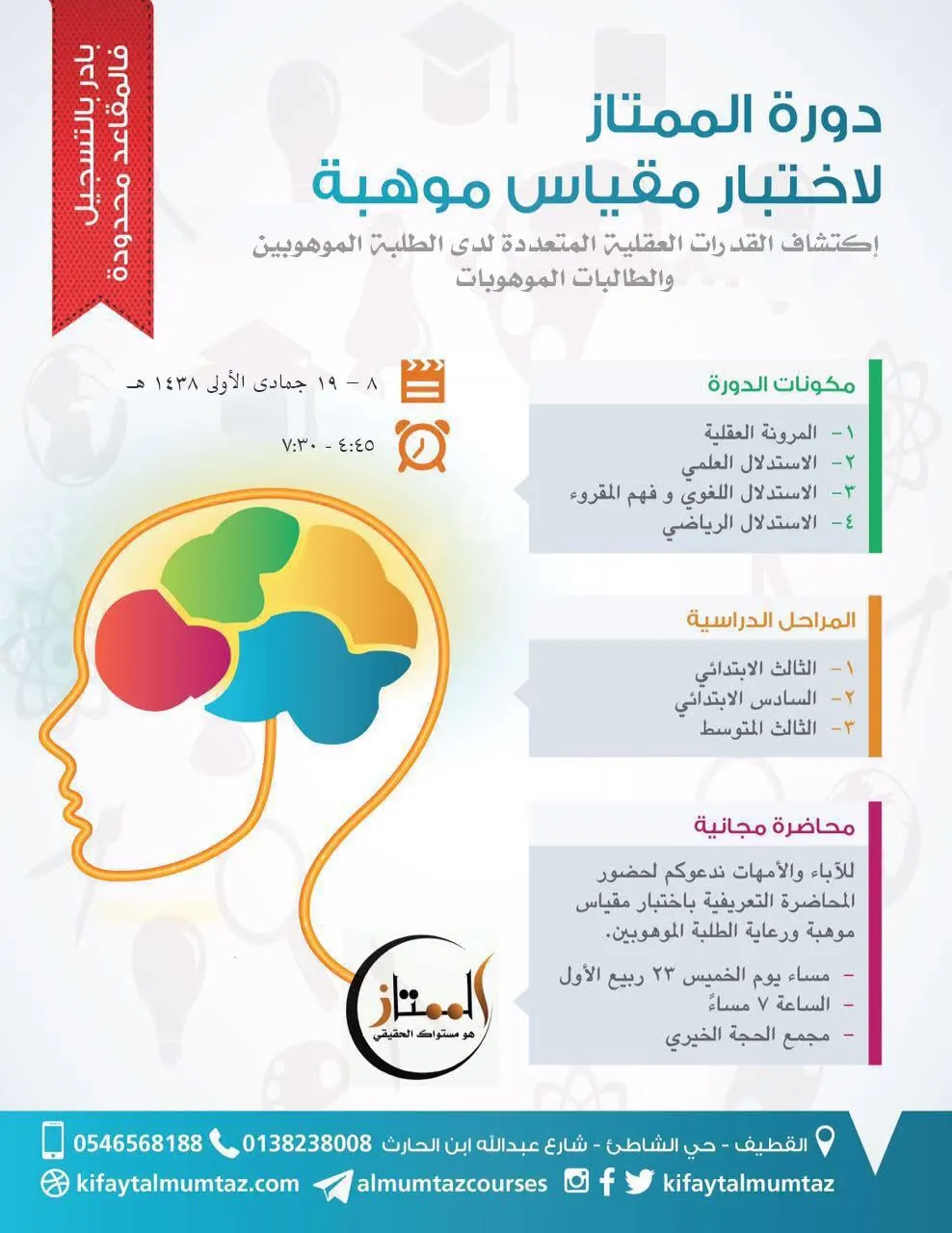 مركز كفاية الممتاز للتدريب ينظم محاضرة "اكتشاف الموهبة" للأباء والأمهات