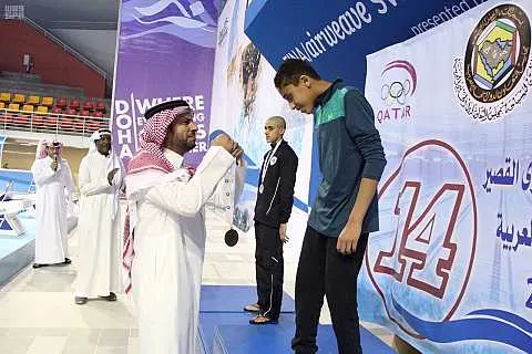 ثلاث ميداليات لأخضر السباحة في البطولة الخليجية بالدوحة
