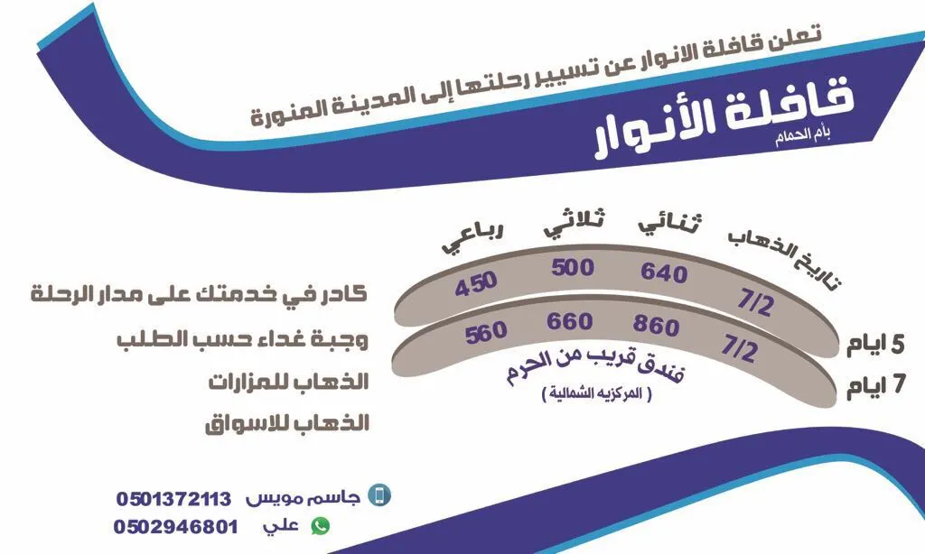 رحلة المدينة المنورة في إجازة منتصف الفصل الدراسي الثاني مع "قافلة الأنوار"