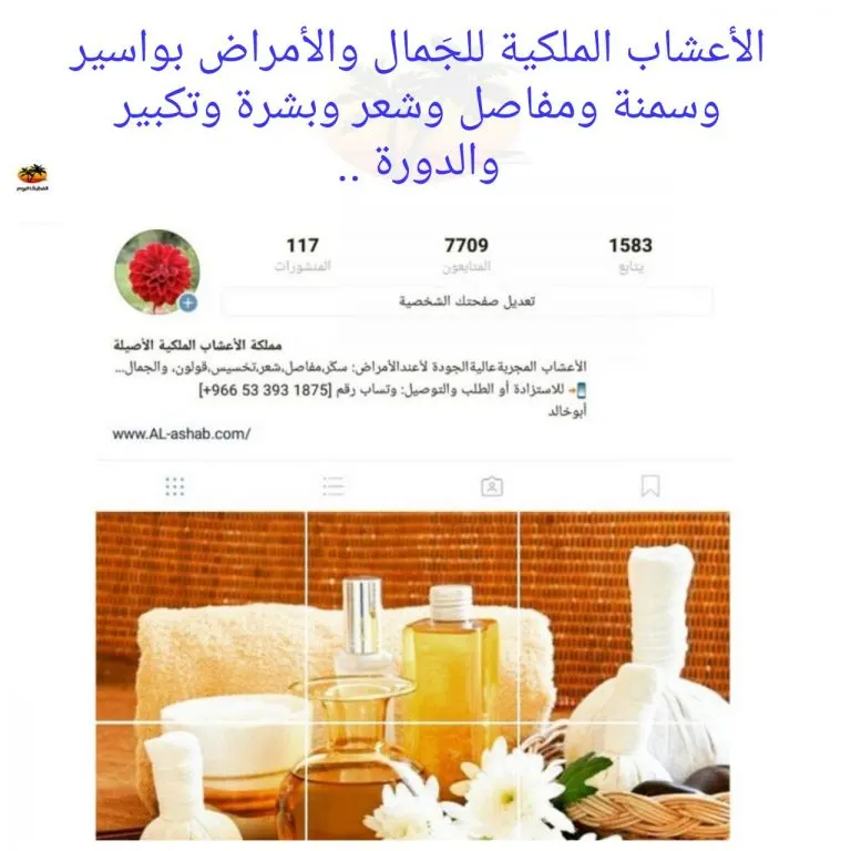 الأعشاب الملكية للجَمال والأمراض بواسير وسمنة ومفاصل وشعر وبشرة وتكبير والدورة..