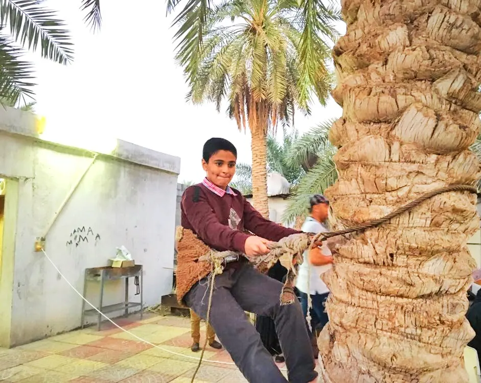 الجارودية.. الأخوان المدن يدربان الأشبال على ركوب النخلة.. شاهد الصور