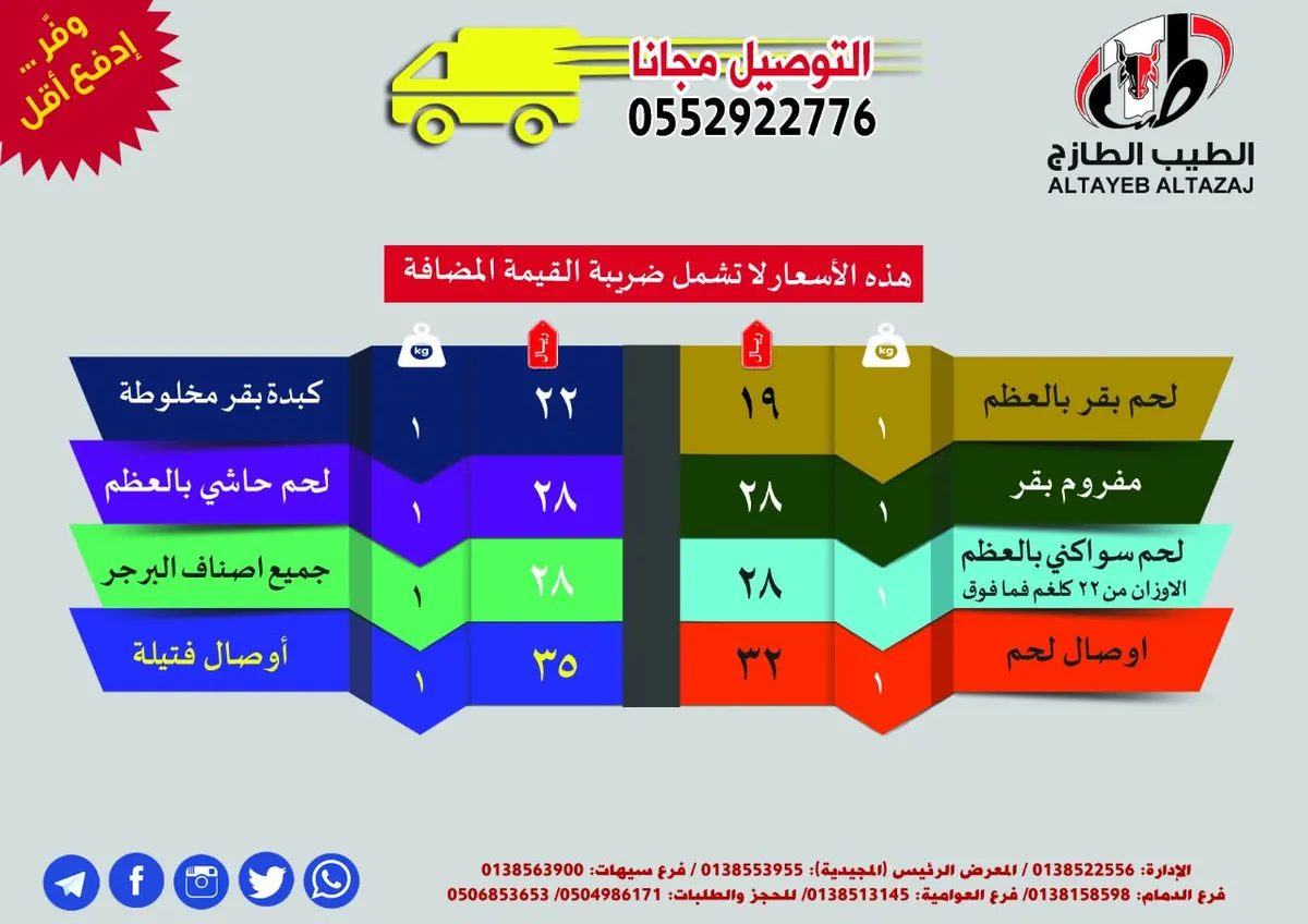وفّر وادفع أقل مع عروض الطيب الطازج.. والتوصيل مجانًا