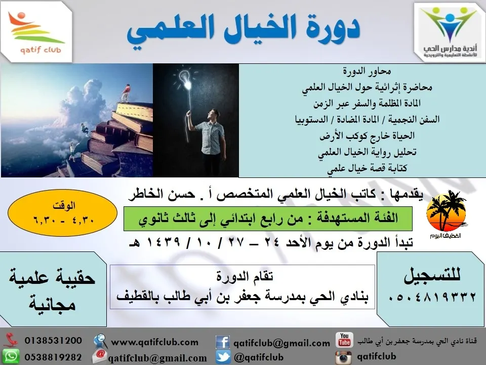 الخيال العلمي ما هو ؟ وكيف كانت بدايته ؟ حقيبة علمية في نادي الحي بالقطيف