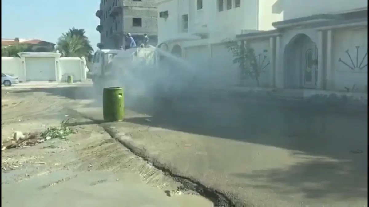 المياه رداً على فيديو التطهير بالعوامية: عمليات رش الكلور آمنة