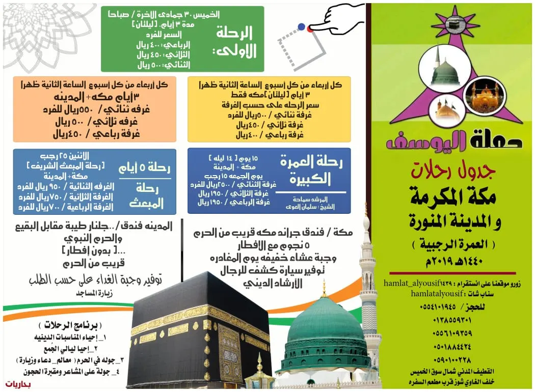 رحلات حملة اليوسف في شهر رجب إلى مكة المكرمة و المدينة المنورة