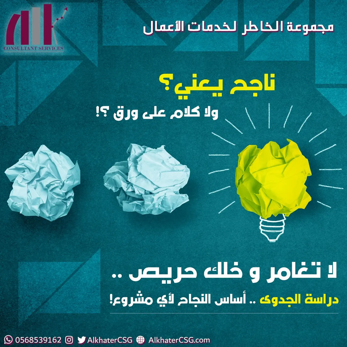 لا تغامر و خلك حريص ..دراسة الجدوى أساس النجاح لأي مشروع مع مجموعة الخاطر