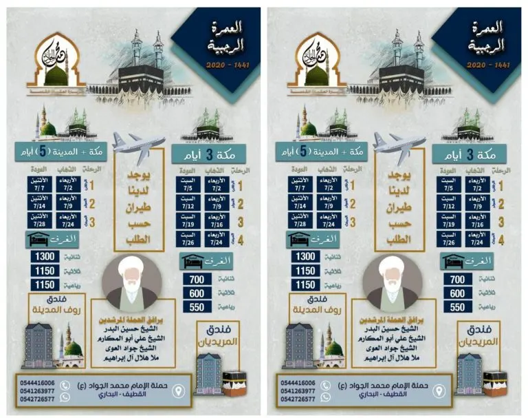 رحلات حملة الإمام «محمد الجواد» إلى مكة المكرمة والمدينة المنورة في شهر رجب