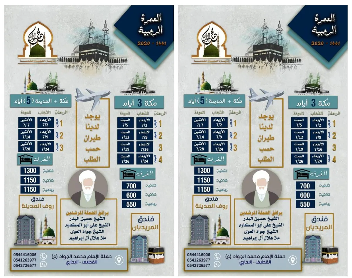 رحلات حملة الإمام «محمد الجواد» إلى مكة المكرمة والمدينة المنورة في شهر رجب