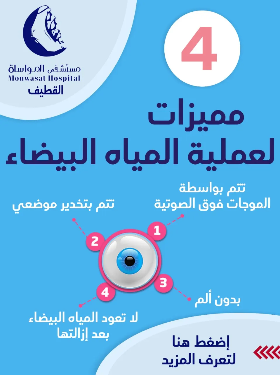 الآن علاج المياه البيضاء بأحدث التقنيات ودون ألم في «مواساة القطيف»