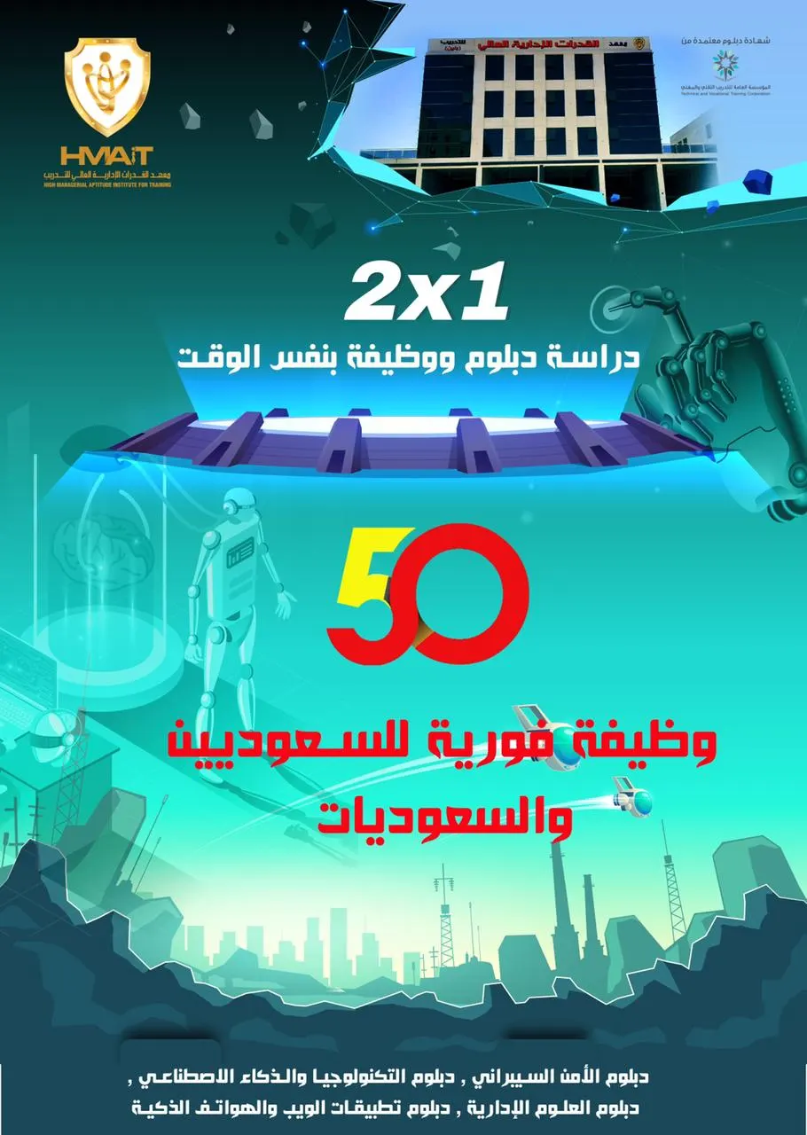 50 وظيفة فورية.. دراسة دبلوم ووظيفة بنفس الوقت في معهد القدرات الإدارية العالي للتدريب