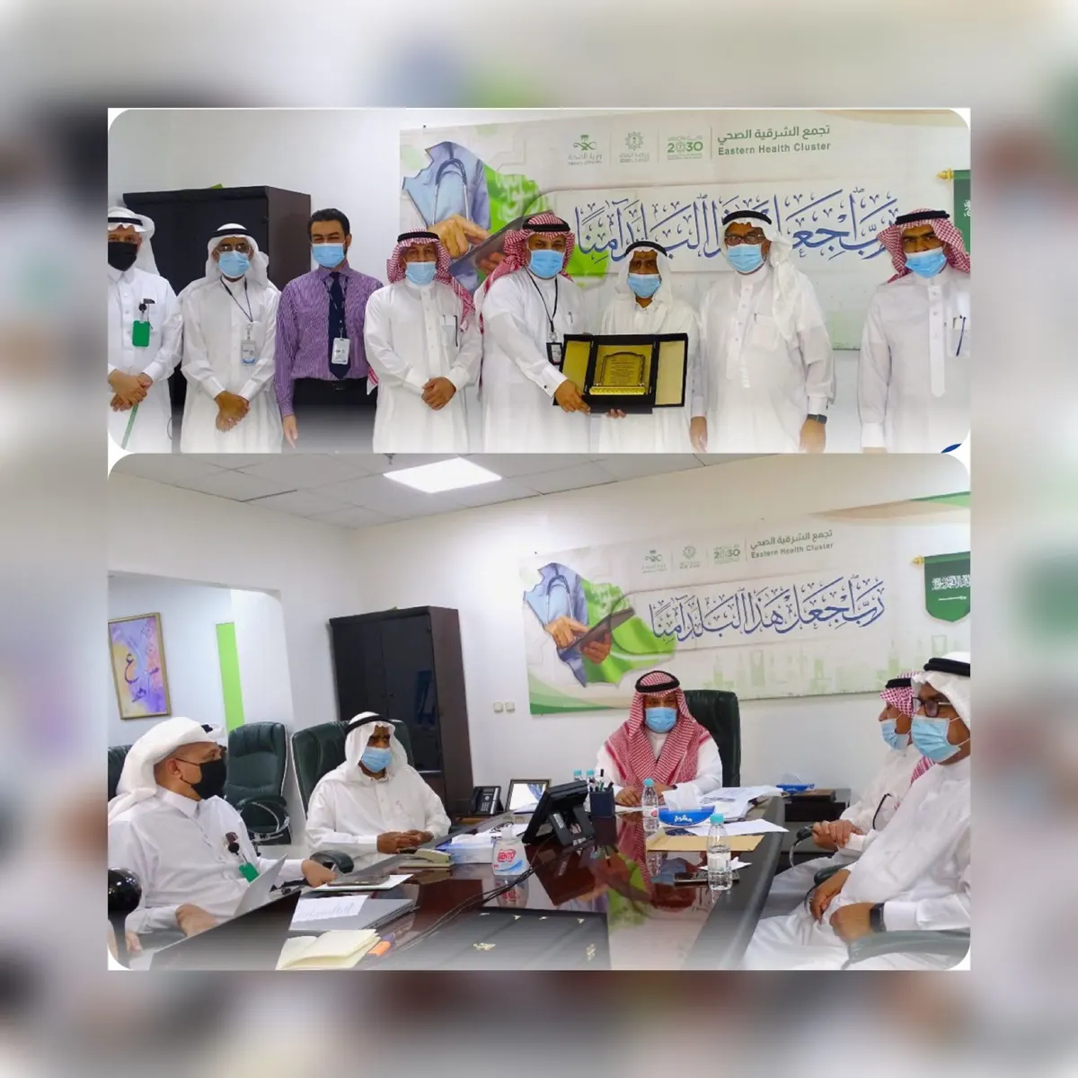 في لقاء ناقشوا فيه فتح المركز الصحي 24 ساعة وإعادة مركز التبرع بالدم.. أهالي الجش يلتقون رئيس تشغيل شبكة القطيف الصحية
