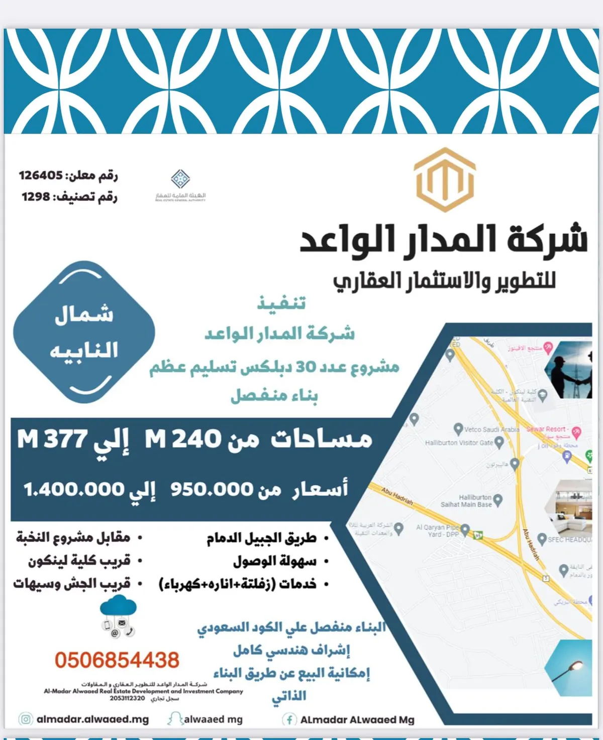 دوبلكسات للبيع تبدأ من 950 ألف ريال من «شركة المدار الواعد»