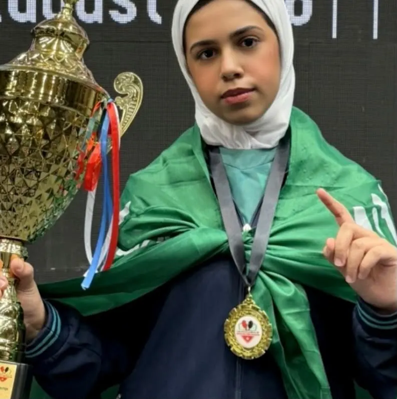 من جزيرة تاروت إلى ذهب غرب آسيا.. مريم فيصل المطر تتوّج بطلةً مع أخضر الطاولة تحت 15 عامًا
