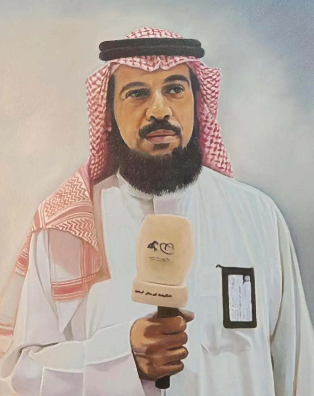 بلمسة فنية من سيهات.. سعدون المهاشير في لوحة تكريم بورتريه بيوم المدير العالمي
