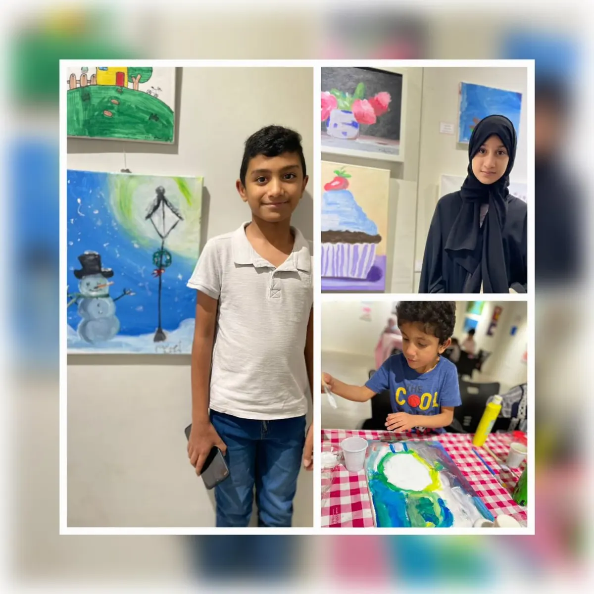 من القطيف.. أحمد وجنى وسراج آل غانم يتقاسمون الموهبة في معرض «المواهب الصغيرة 6»