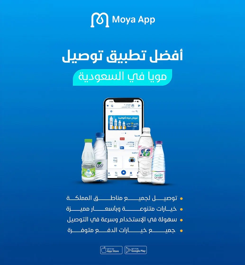 خيارك الأول والأسهل لشراء المياه.. «مويا آب - MoyaApp»