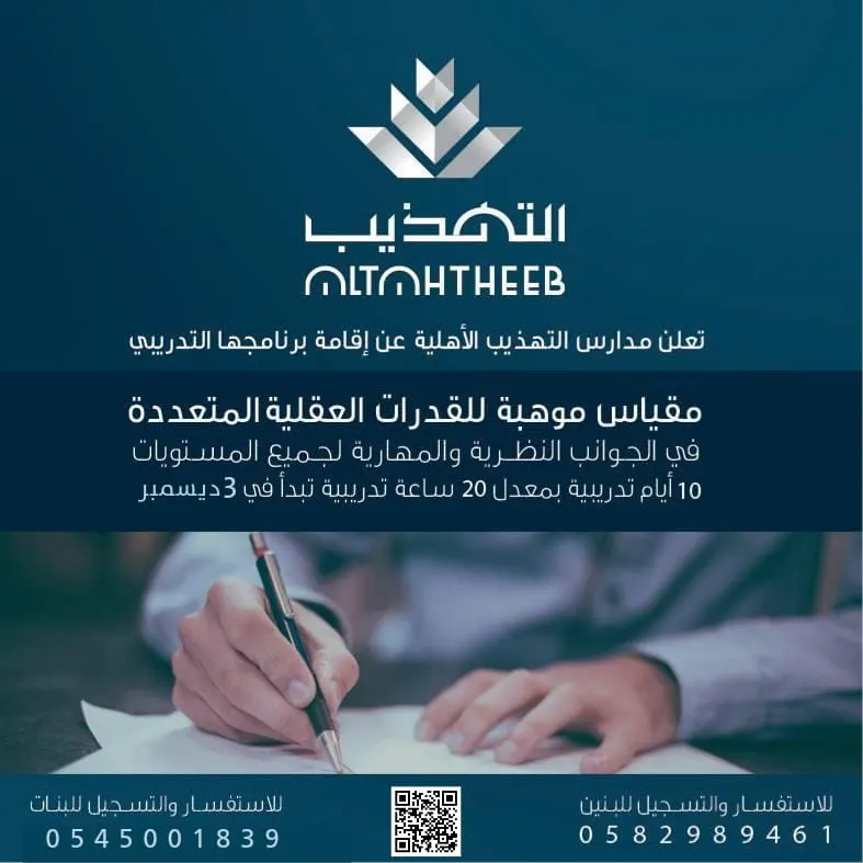 بدء التسجيل في الدورة التدريبية المكثفة للبرنامج الوطني للكشف عن الموهوبين «مقياس موهبة 2024».. للبنين والبنات
