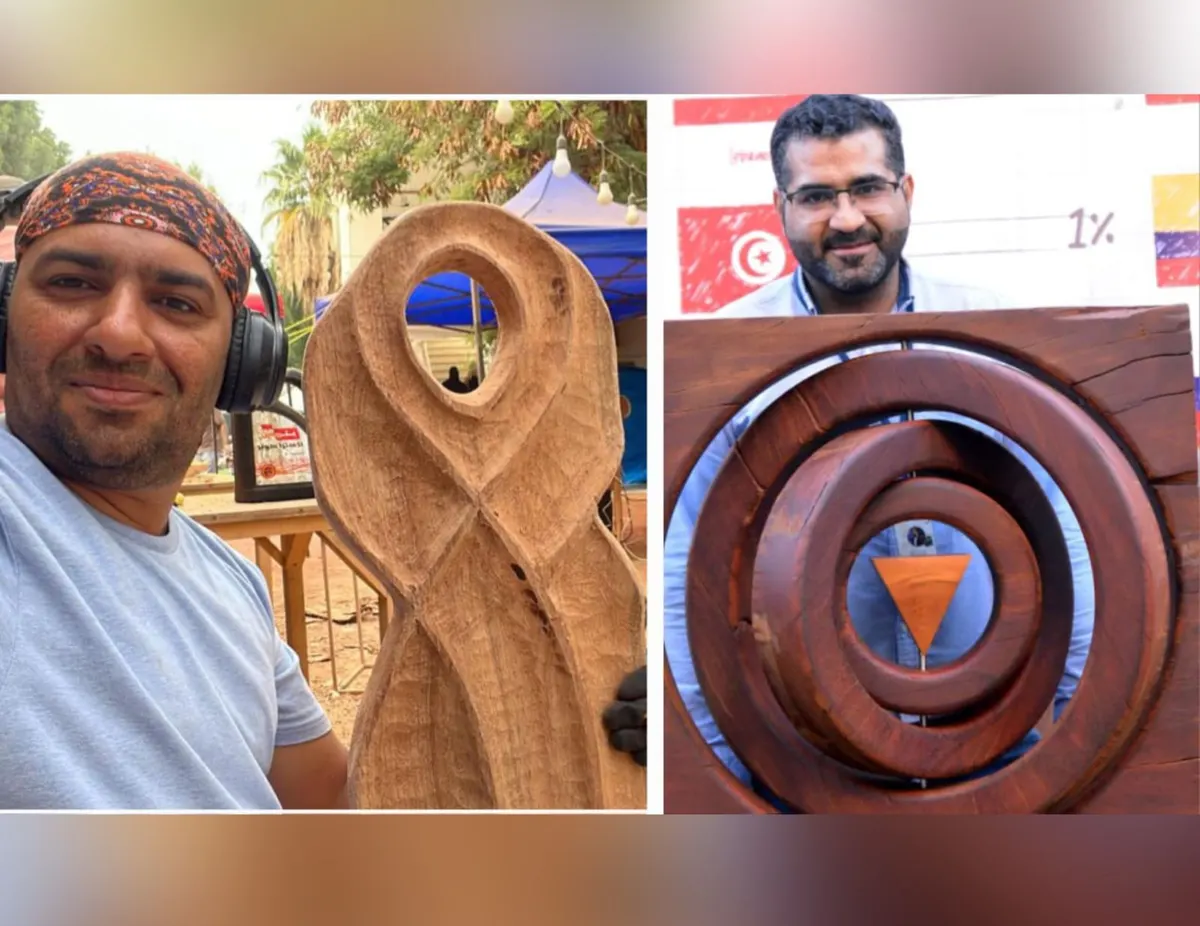 من القديح.. في سمبوزيوم البحرين.. أوركسترا فنية عزفها الأخوان «العلوي» نحتًا على الخشب