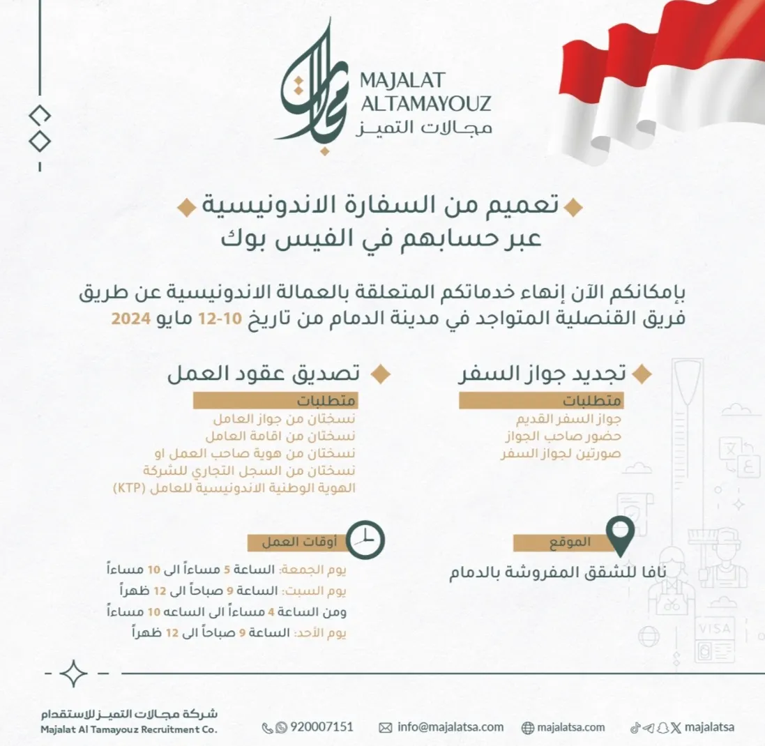 شركة مجالات التميز للاستقدام.. نواكب المستقبل لنقدم الأفضل