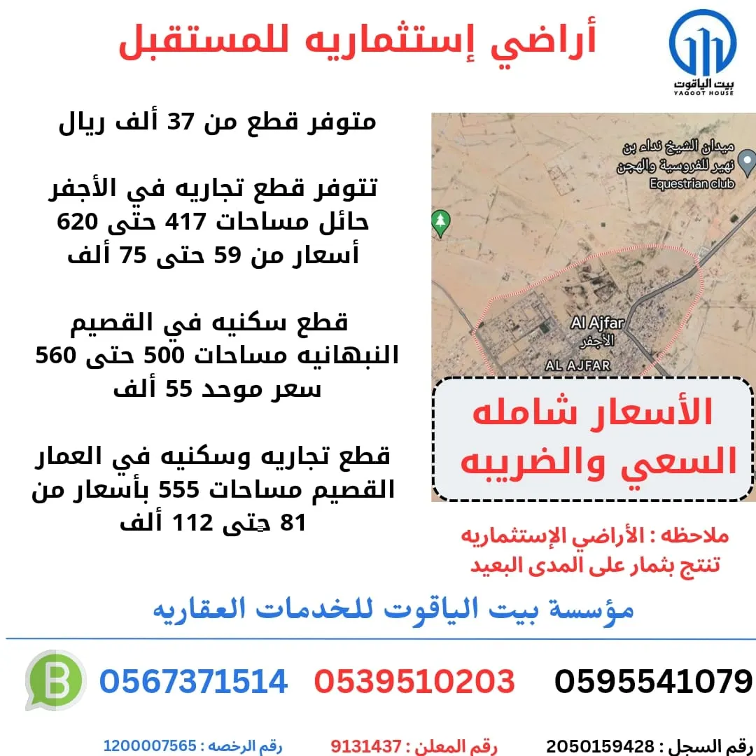 حط فلوسك في أرض بسعر سيارة ولا تخليها راكدة