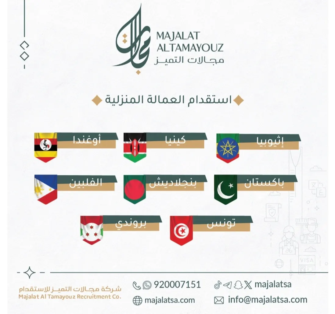 مجالات التميز .. رقم جديد وخدمات ذاتية.. اختر الأفضل بخبرات مختلفة وجنسيات متعددة