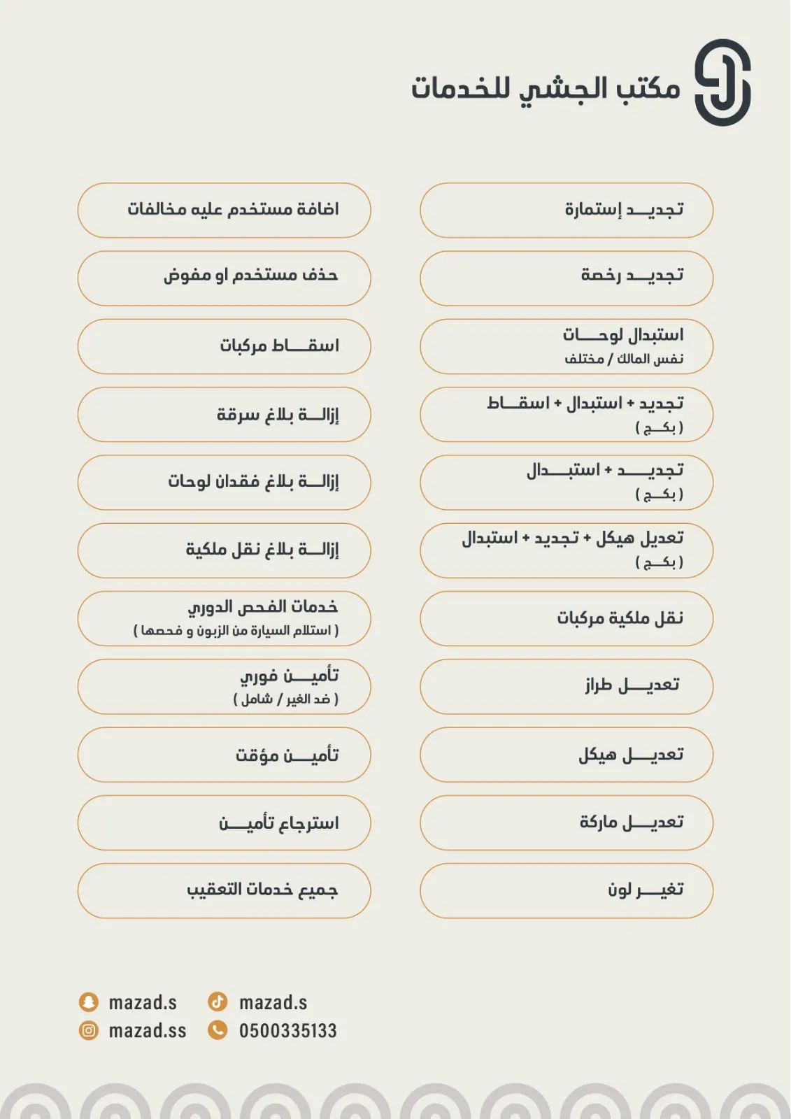 مكتب الجشي للخدمات.. وجهتك الموثوقة لكل ما يتعلق بخدمات المرور والفحص الدوري