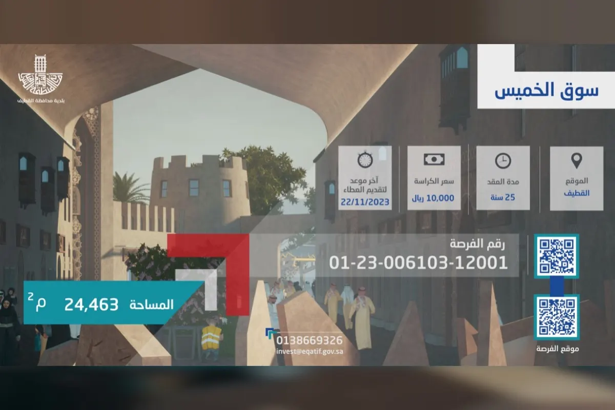 القطيف.. طرح «سوق الخميس التراثي» للاستثمار بعقود لـ 25 سنة