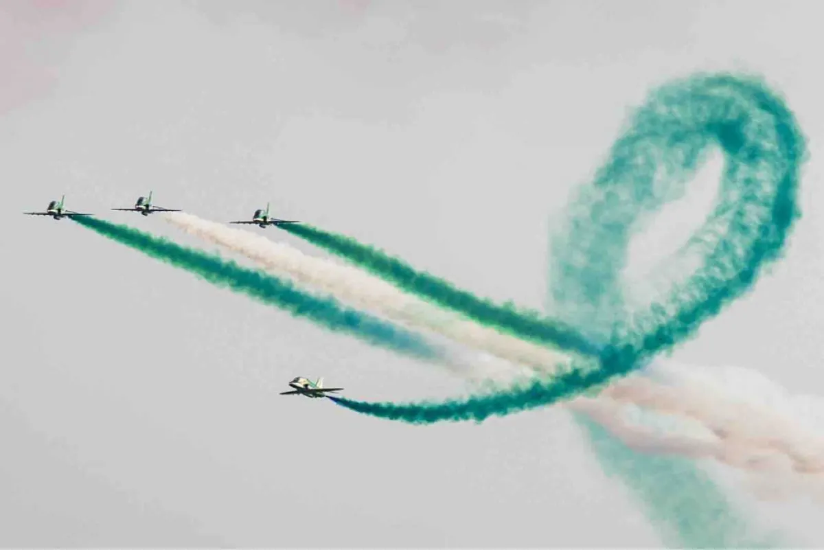 بالصور.. عروض جوية تشهدها مناطق المملكة بمناسبة اليوم الوطني 93