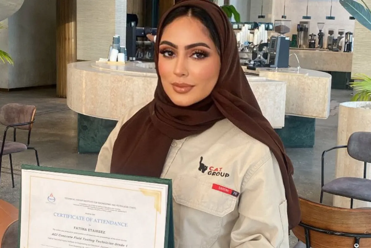 ”فاطمة اعطيريز“.. أول سعودية تحصل على شهادة فحص الخرسانة الأمريكية