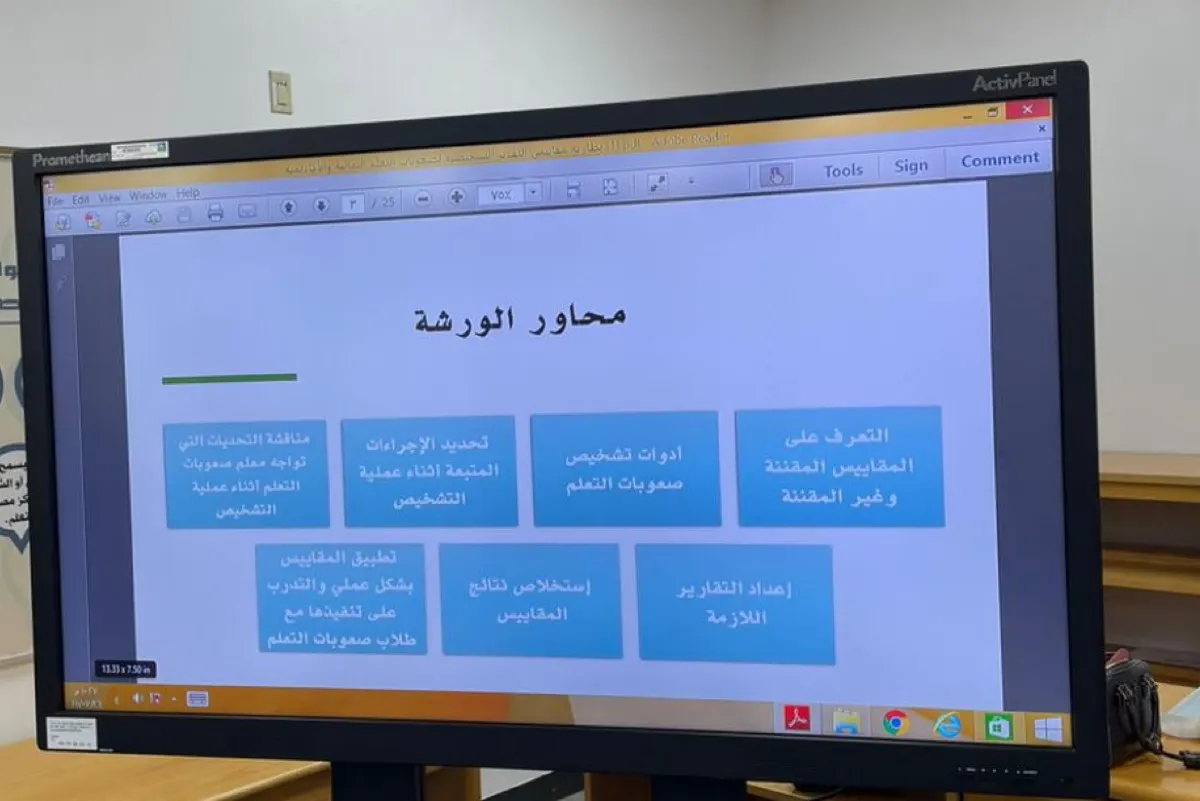 93 متدربة على قياس صعوبات التعلم لدى طلاب الابتدائية