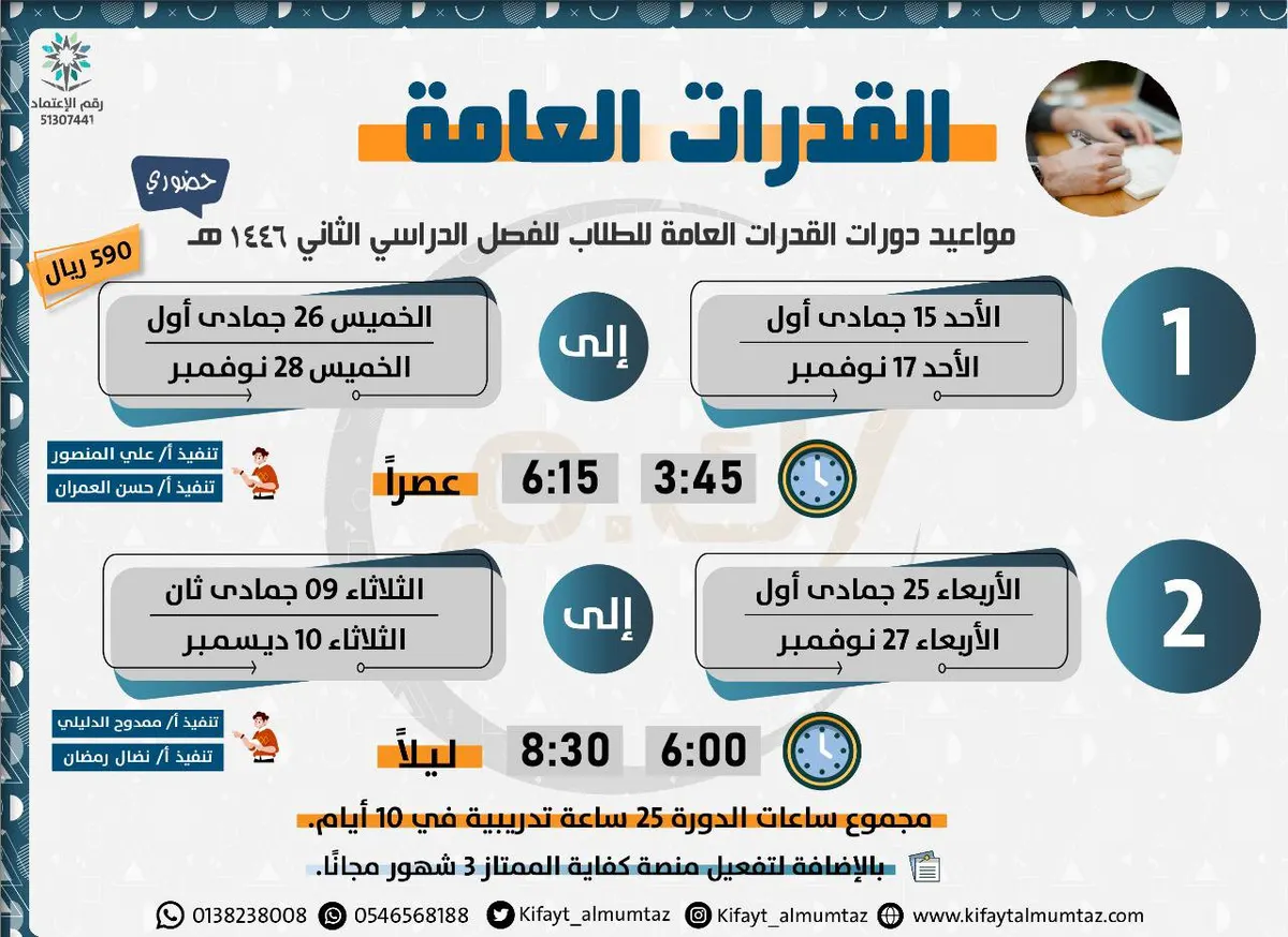 أقوى دورات الموسم في القدرات العامة