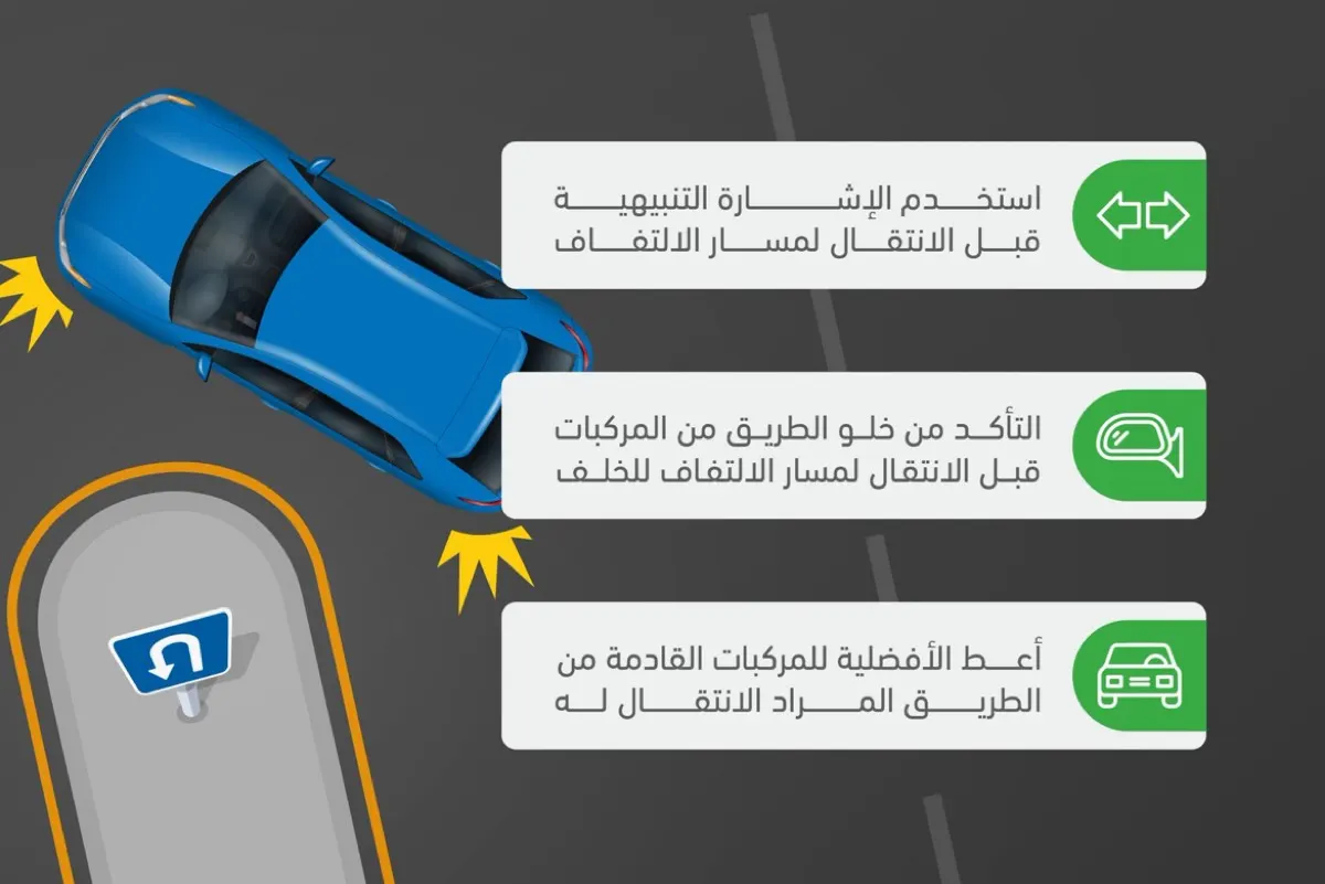 خطأ شائع عند الالتفاف للخلف.. ”المرور“ يوضح الطريقة الصحيحة