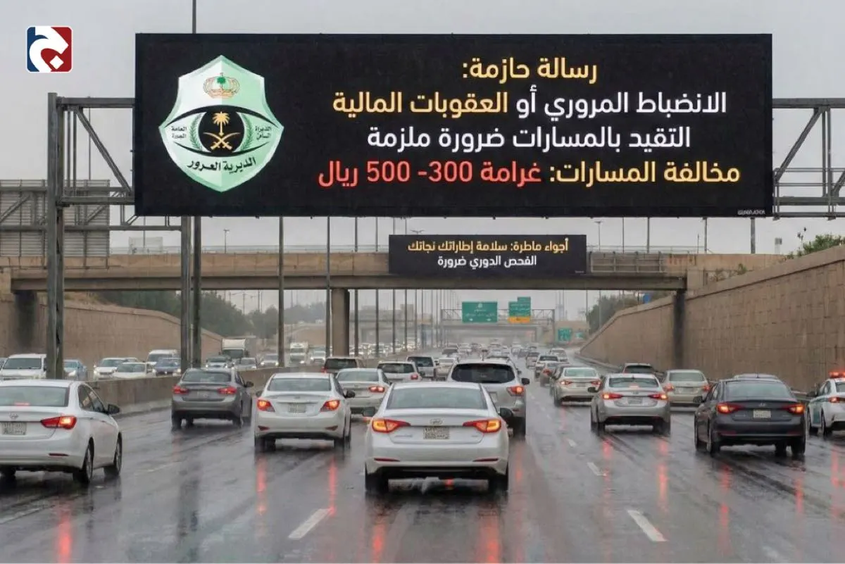 غرامة ال 500 ريال تلاحق مغيري المسارات.. ويُطلق «إنذار الإطارات»