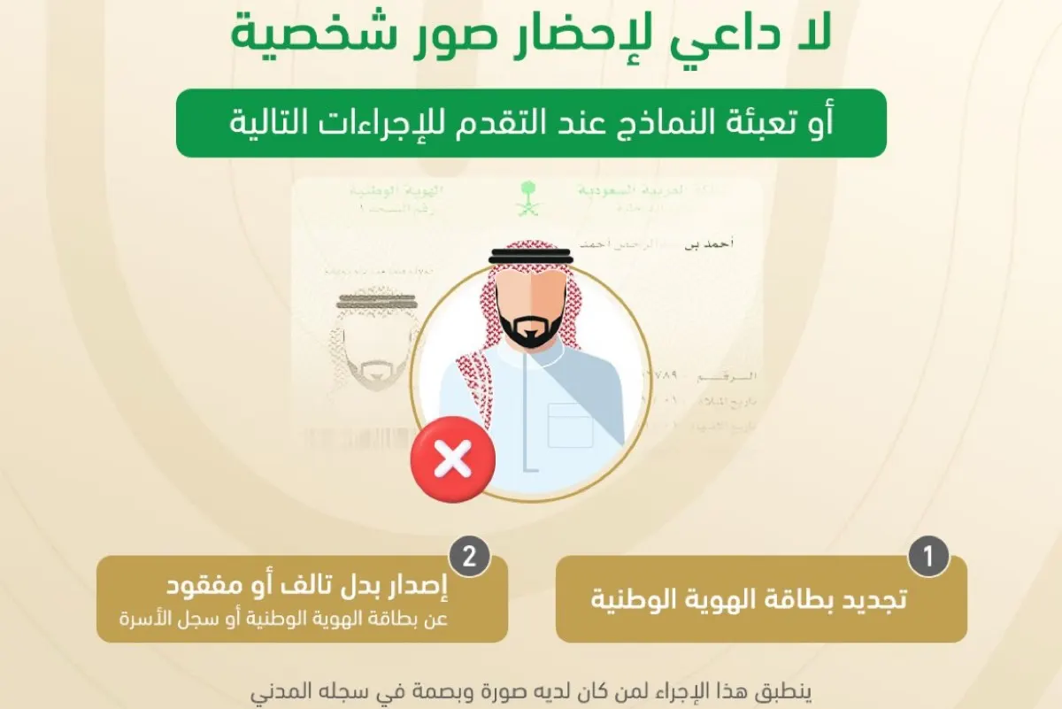 رسمياً.. تجديد الهوية وسجل الأسرة بدون صور أو أوراق