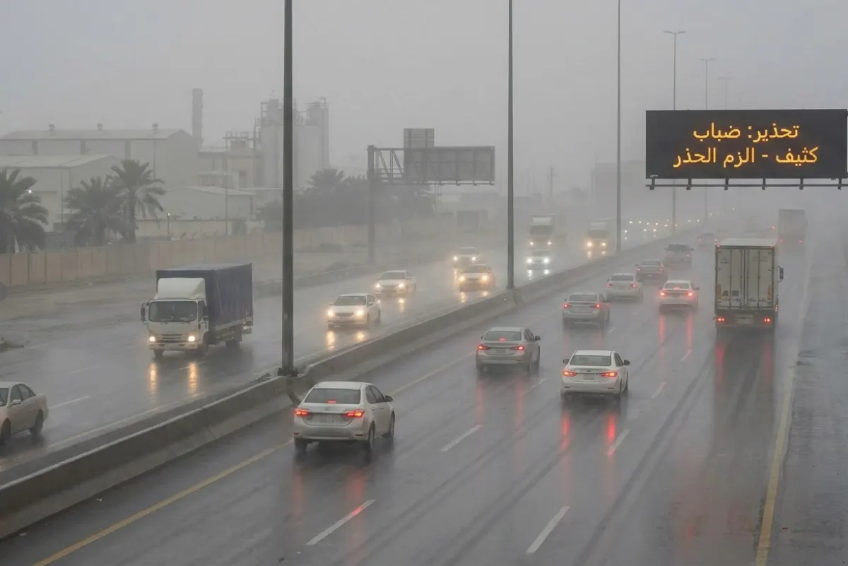 القطيف والدمام والخبر والجبيل.. ليلة ماطرة وصباح ضبابي
