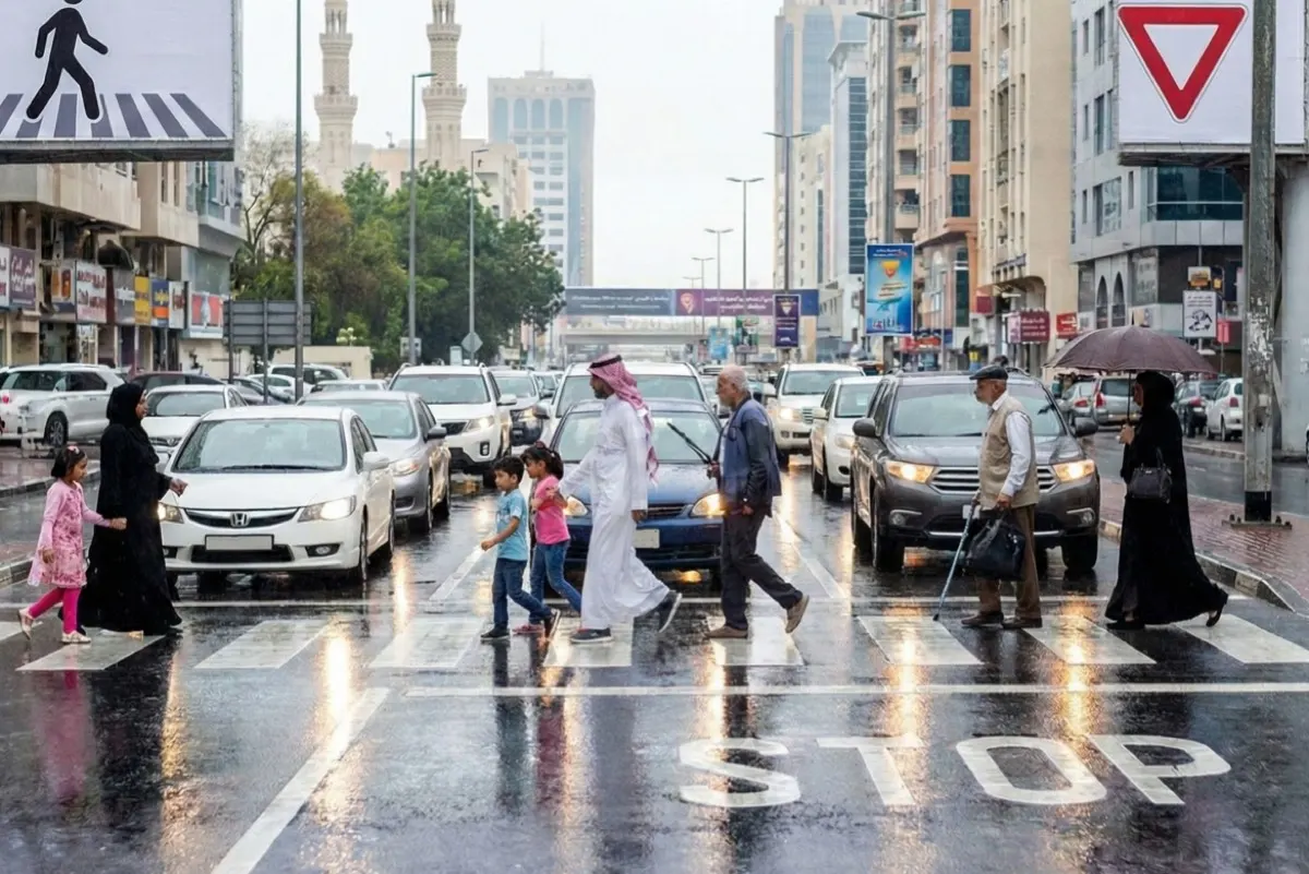 150 ريالاً مخالفة عدم التوقف للمشاة
