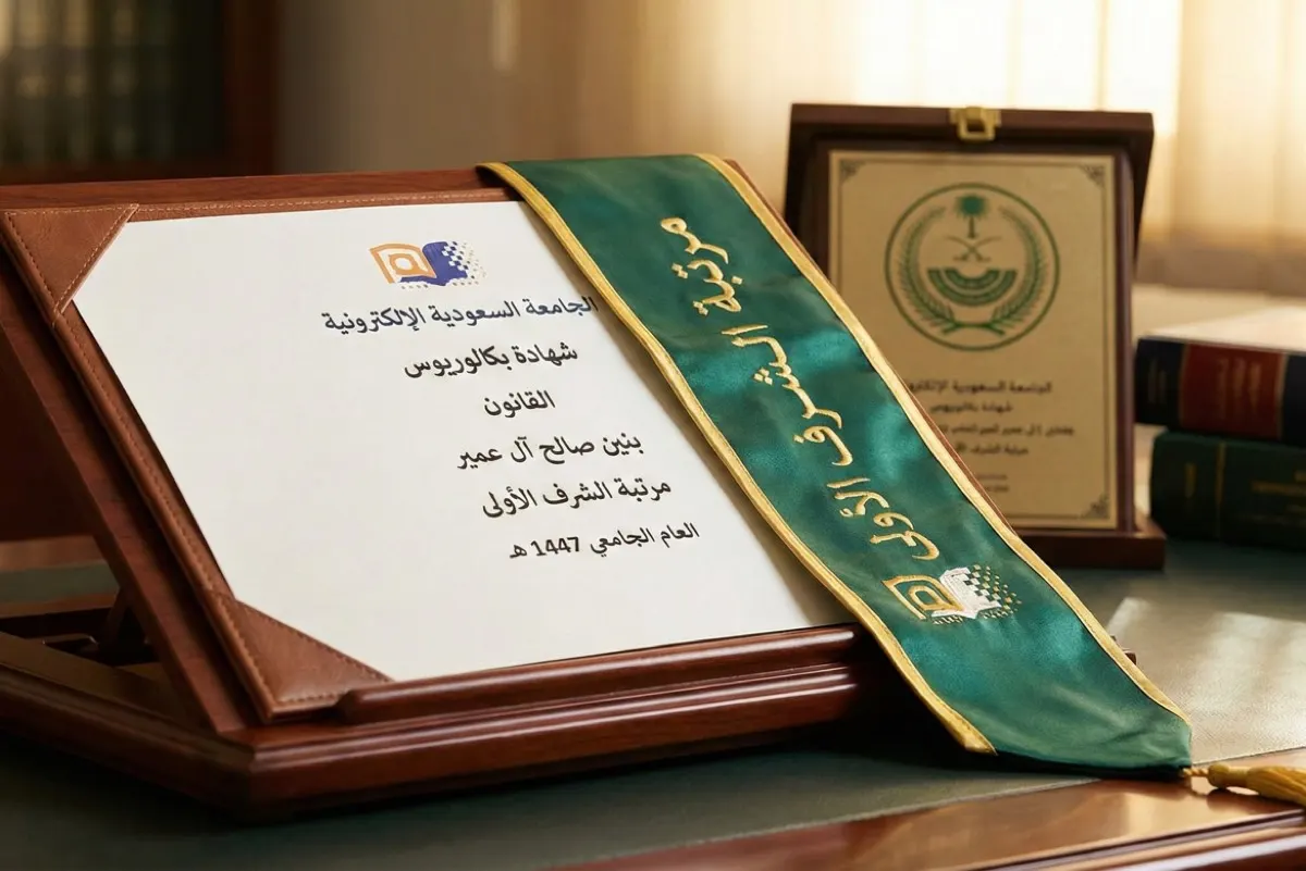بنين صالح آل عمير.. قانونية بـ «امتياز» مع مرتبة الشرف