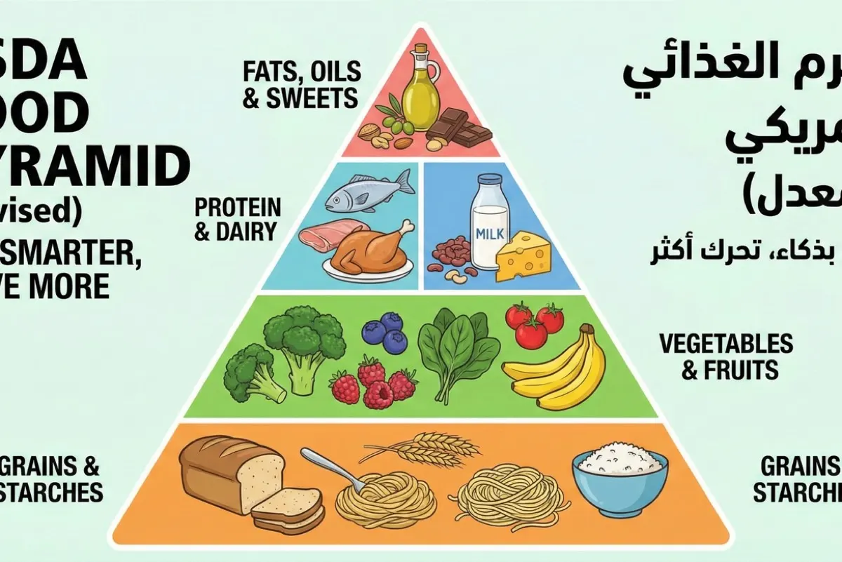 خبير تغذية: الهرم الغذائي الجديد ينهي أسطورة هيمنة البروتين ويحظر اللحوم المصنعة