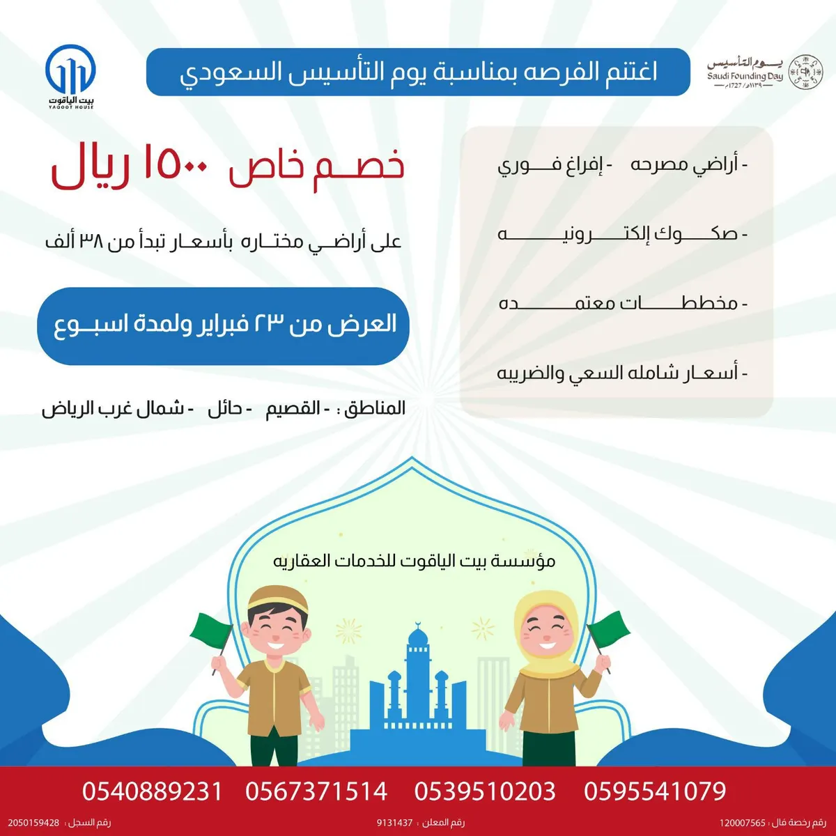 فرص استثمارية.. أراضي بـ 38 ألف ريال
