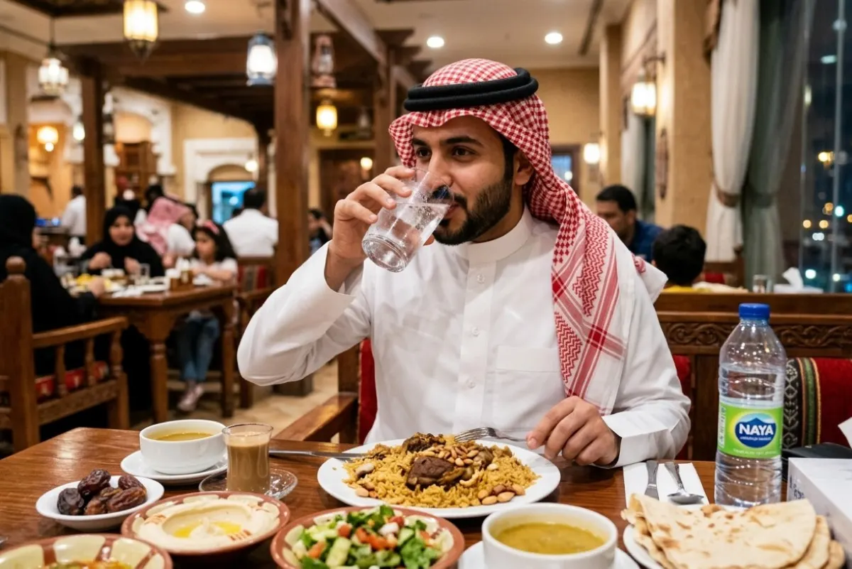 العلم ينسف «الأسطورة».. الماء مع الطعام دواء للمعدة
