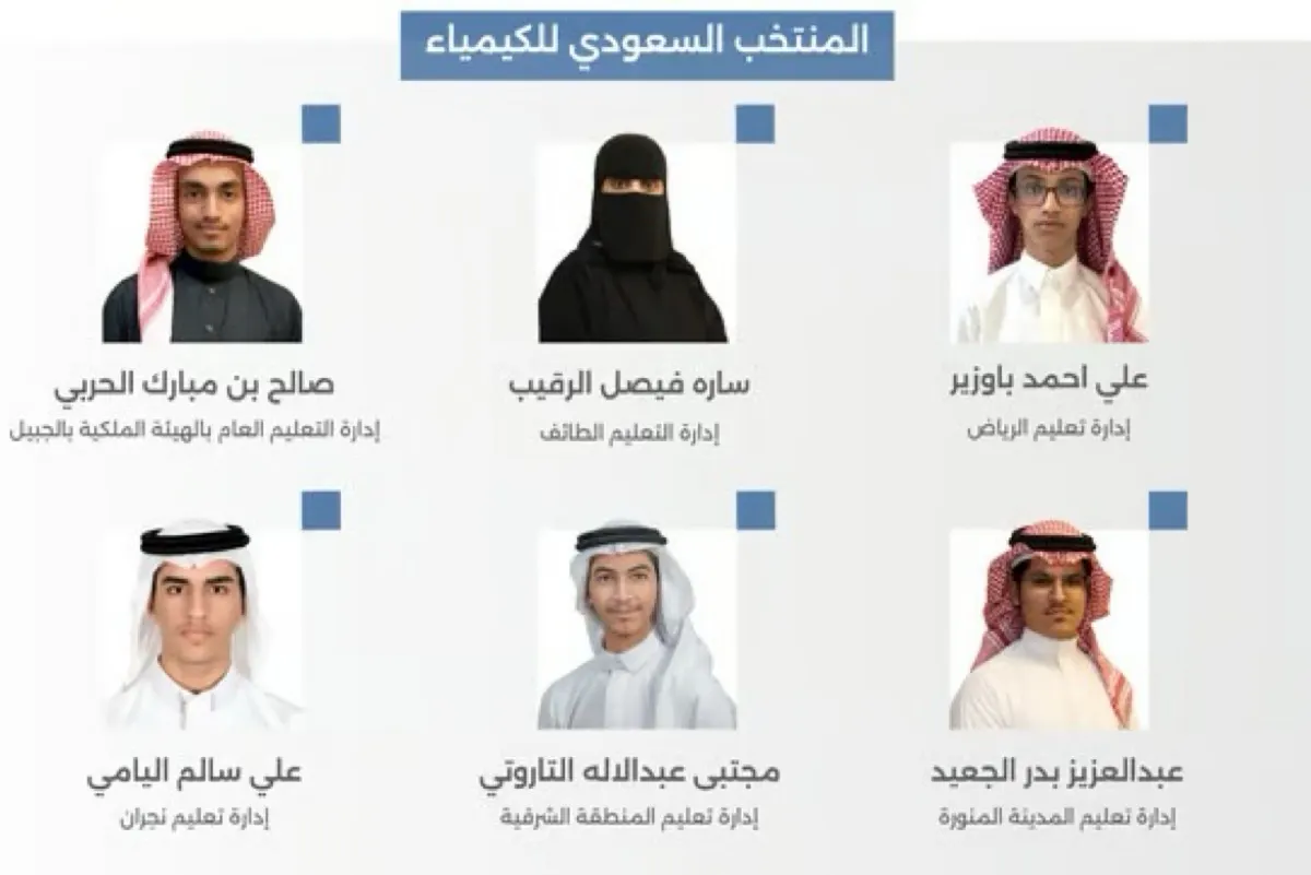 التاروتي ممثلاً للشرقية.. 6 نوابغ سعوديين يشاركون في أولمبياد الكيمياء بروسيا