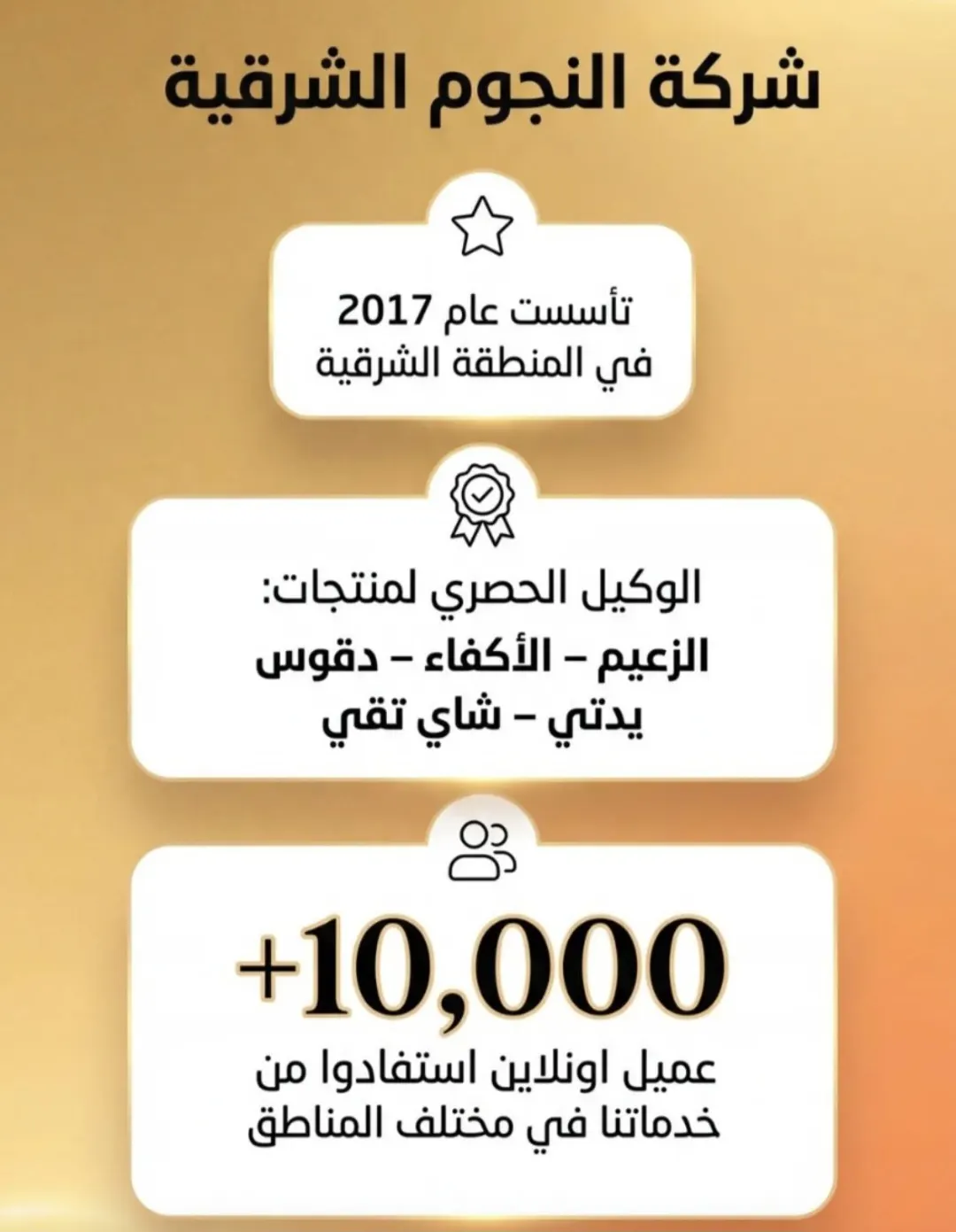 عروض قوية لدى ”النجوم الشرقية“ وكلاء الزعيم والاكفاء