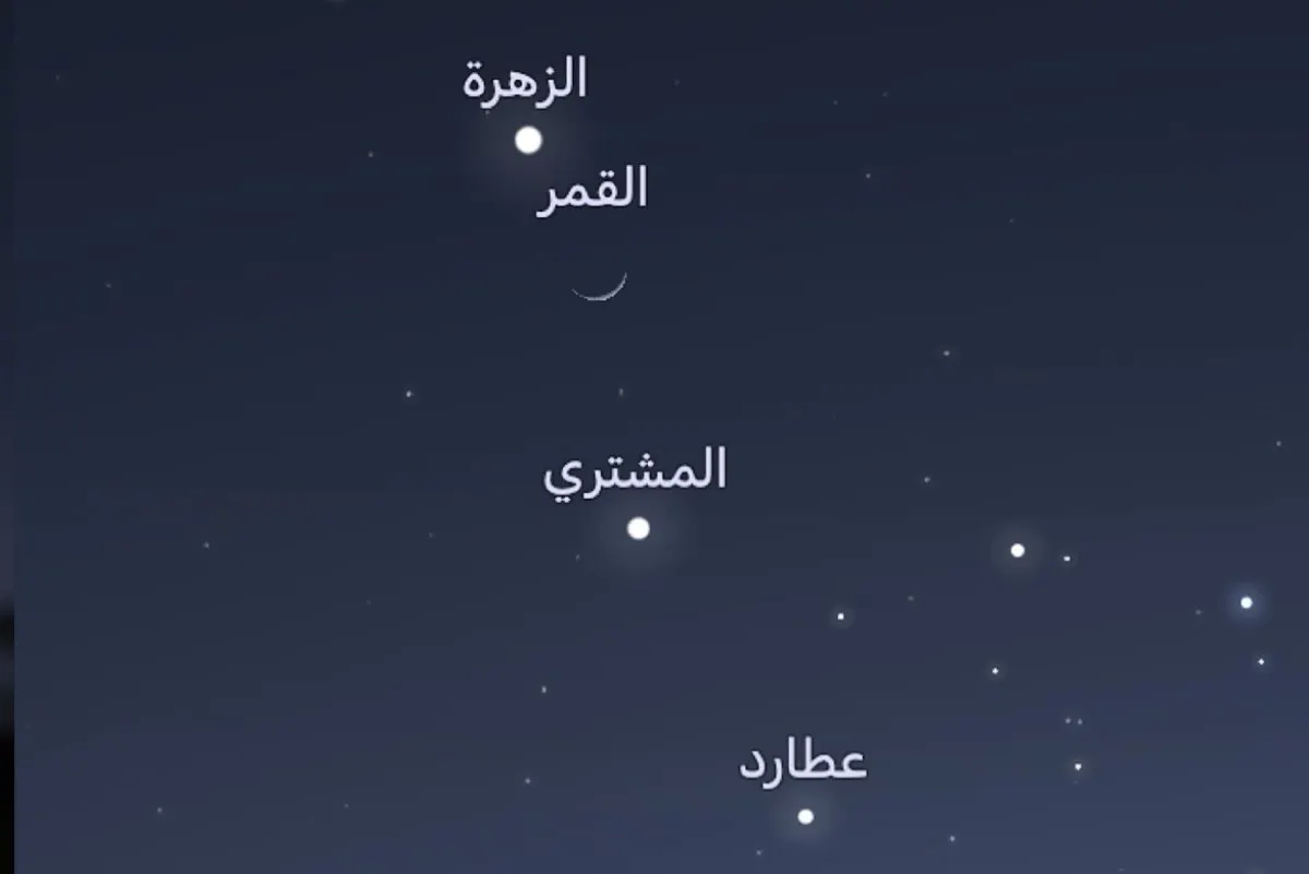 ظاهرة فلكية.. هلال محرم يتوسط الزهرة والمشتري بسماء المملكة