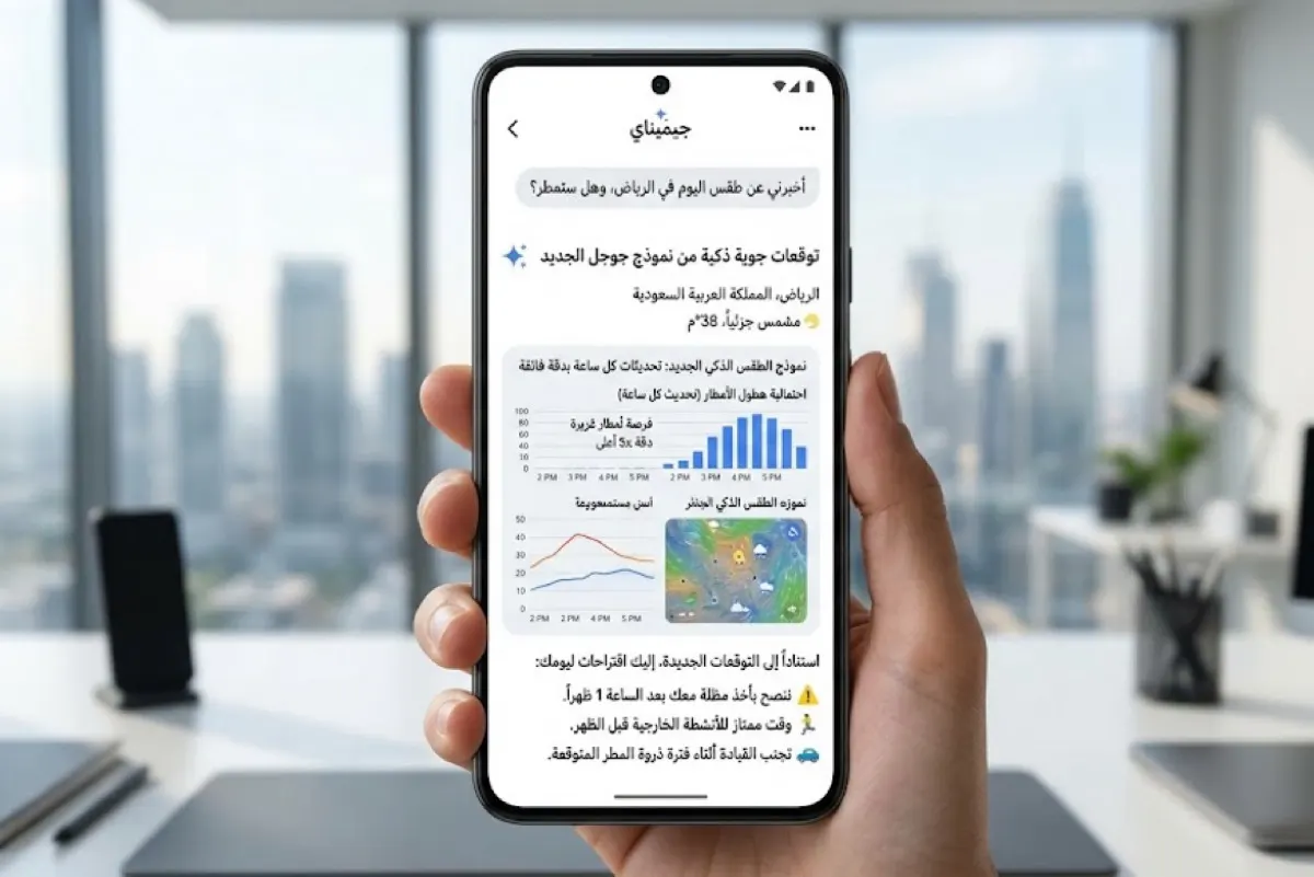 تحديث تطبيقات جوجل: توقعات الطقس في الخرائط وGemini كل ساعة