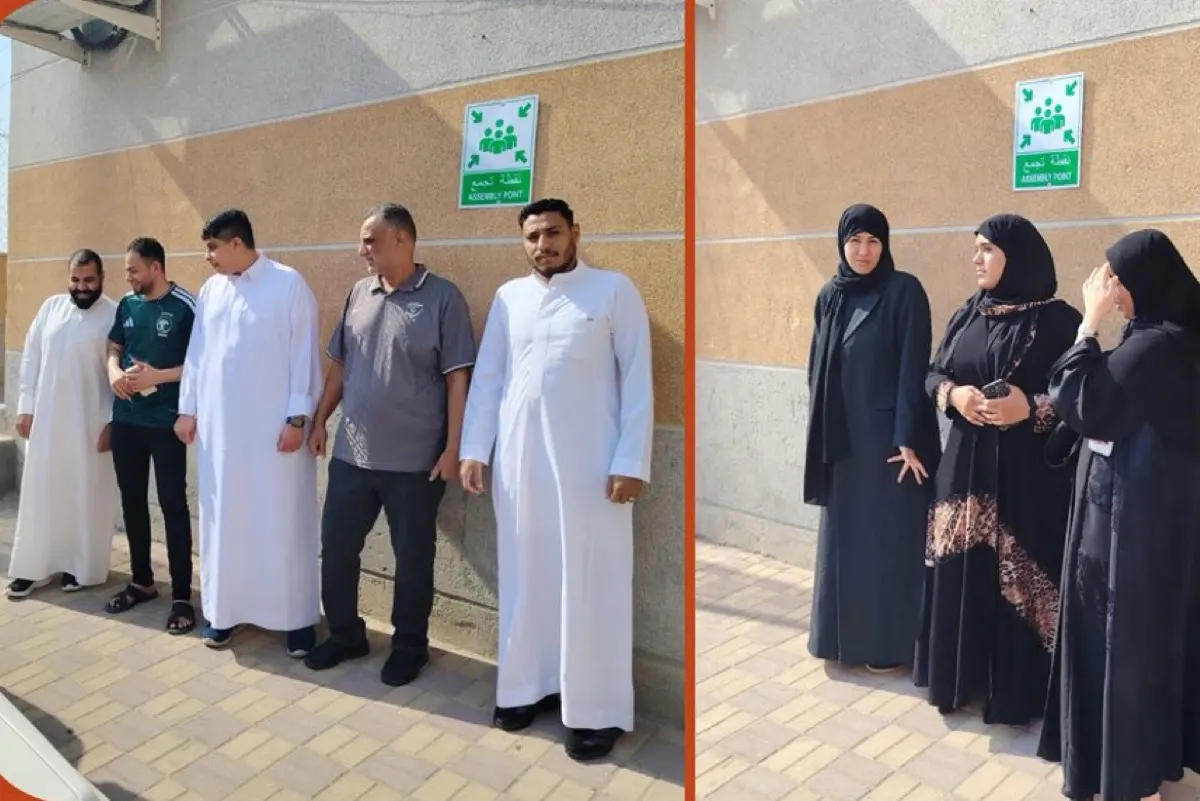 خطة إخلاء تجريبية تختبر سرعة استجابة منسوبي نادي مضر للطوارئ