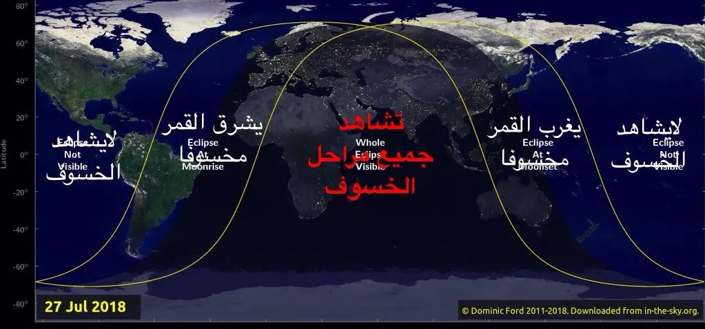 حقائق جديدة عن خسوف الجمعة