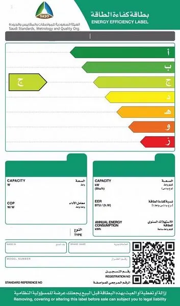 “كفاءة” تنصح المواطنين بقراءة بطاقة استهلاك الطاقة قبل الشراء