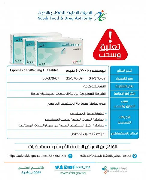 “الغذاء والدواء” تلغي وتعلّق تسجيل 8 مستحضرات دوائية
