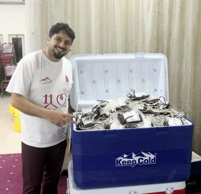 296 كيس دم من أم الحمام إلى مستشفى القطيف المركزي