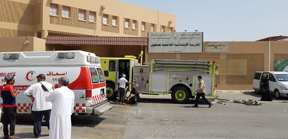 حريق جهاز تكييف يُخلي ابتدائية صفوى الخامسة